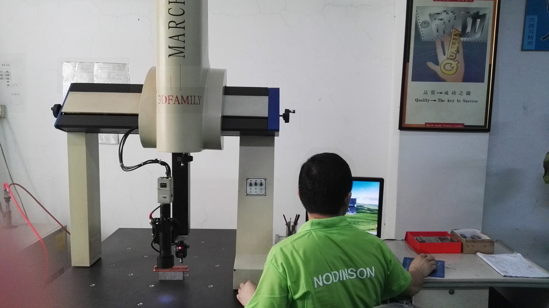 Operator at a coordinate measuring machine